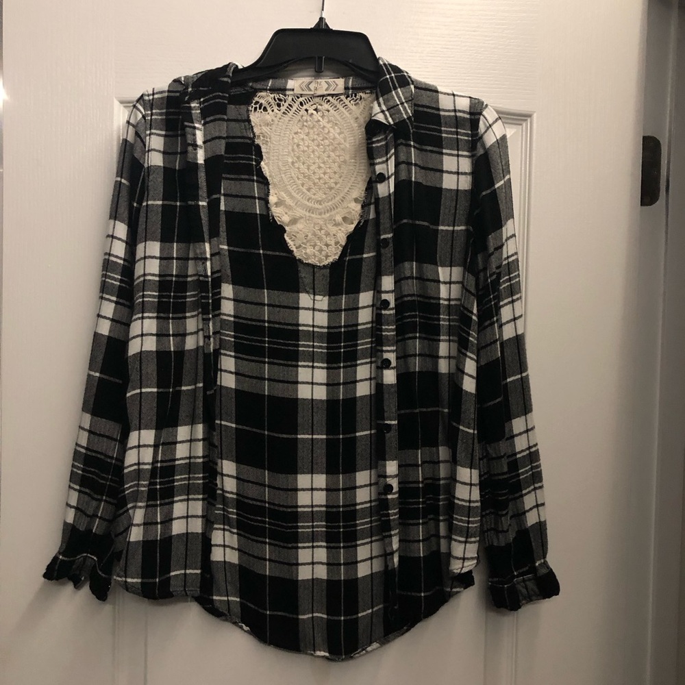 Plaid button down shirt